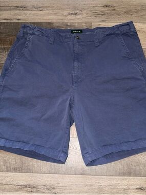 Orvis Men's Deep Blue Flat Front Cotton Shorts
